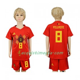 Divisa di Calcio Belgio Fellaini 8 Bambino Prima Mondiali 2018